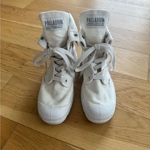 Palladium White High-Top Canvas Sneakers